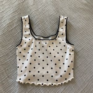 White polka dot crop top